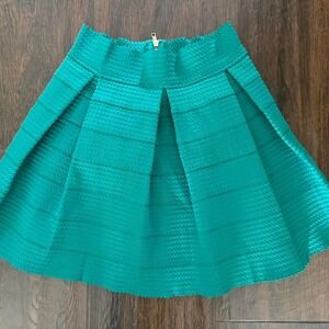 Skater Devlin Small Skirt Green Pleated A Line Stiff Shape Short Women's Preppy